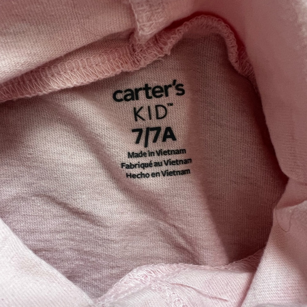 Carter's Girls Pink Hoodie Top with Heart Leggings Set - Picture 4 of 5